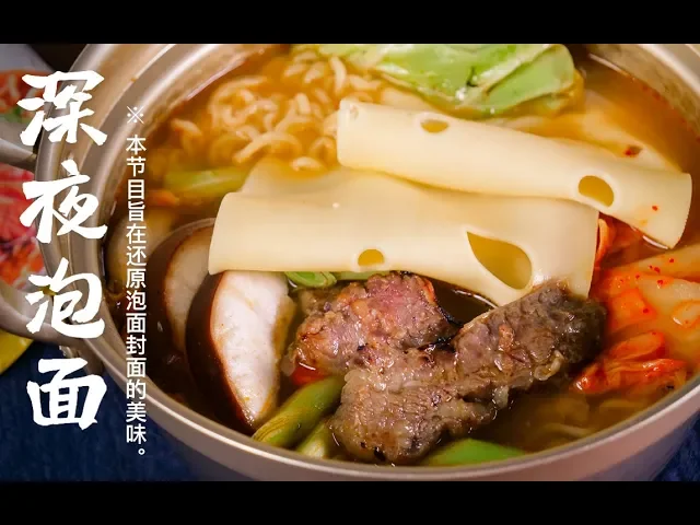 korean-style roast beef ramen mixed with emmental cheese 猫和老鼠中的大孔芝士加到泡面里,竟然这么好吃!